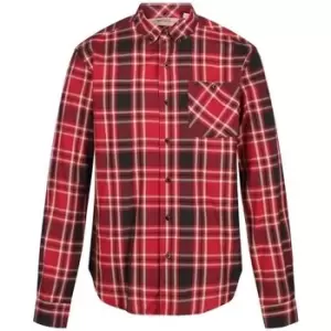 Image of Regatta Mens Lazare Long Sleeved Checked Shirt mens Long sleeved Shirt in Red - Sizes UK XS,UK S,UK M,UK L,UK XL,UK XXL,UK 3XL