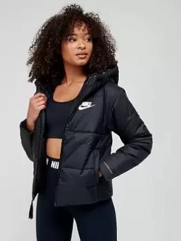 Image of Nike NSW Taped Detail Hooded Jacket - Black, Size S, Women