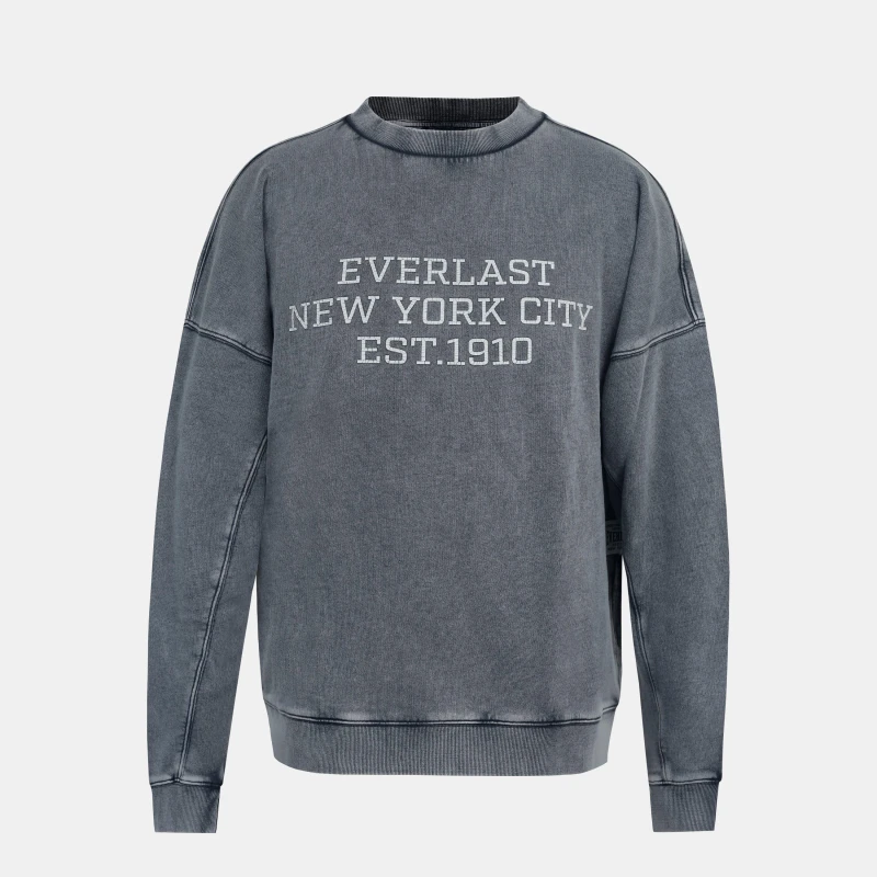 Image of Everlast Mens NYC Crew Sweatshirt Washed Grey male S