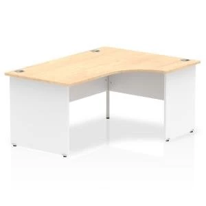 Image of Trexus Desk Crescent Right Hand Panel End 1600x800mm Maple Top White