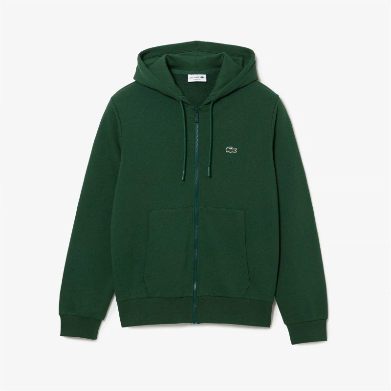 Image of Lacoste Mens Basic Full-Zip Hoodie Green 132 male 2XL