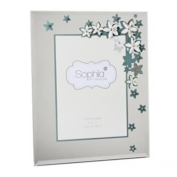 Image of 5" x 7" - Sophia Glass & Epoxy Flower Photo Frame