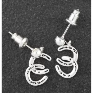 Image of Country Silver Plated Horse Shoes Earrings