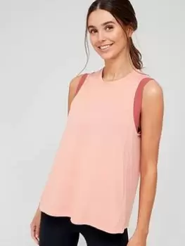 Image of Nike Yoga Graphic Tank Top - Dark Pink, Dark Pink Size M Women