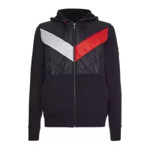 Image of Tommy Hilfiger Mix Media Zip Through Hoody - Blue