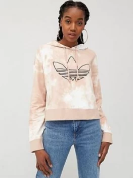 Image of adidas Originals All Over Print Cropped Hoodie - Multi, Size 8, Women