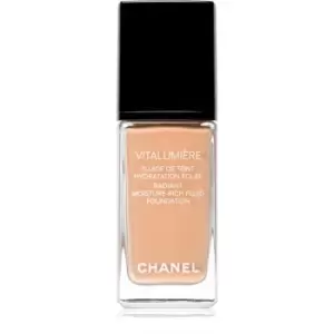 Image of Chanel Vitalumiere Radiant Moisture Rich Fluid Foundation Radiance Moisturising Makeup Shade 25 - Petale 30ml