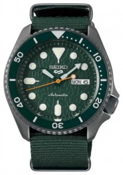 Image of Seiko 5 Sport Sense Automatic Green Dial| Green NATO Watch