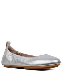 Image of Fitflop Allegro Leather Ballerina - Silver