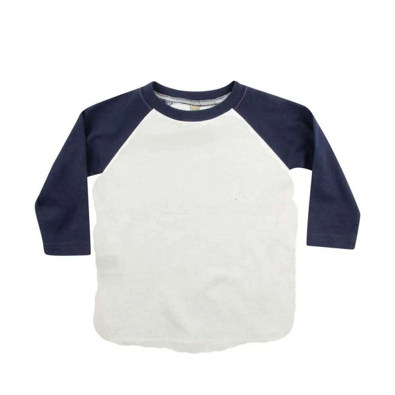 Image of Larkwood Long-Sleeved Baseball T-Shirt in Off-White Size: 3-4 Years Off-White Unisex 3-4 Years