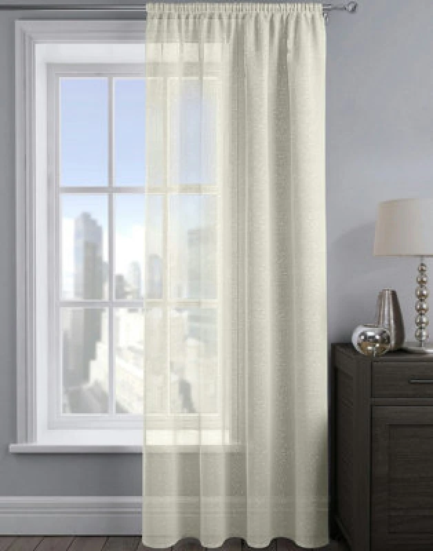 Image of Velosso Alessandria Sparkle Slot Top Voile Panel - Cream