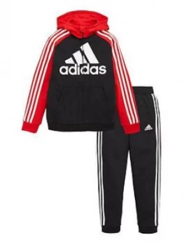 Image of Adidas Boys French Terry Tracksuit - Red
