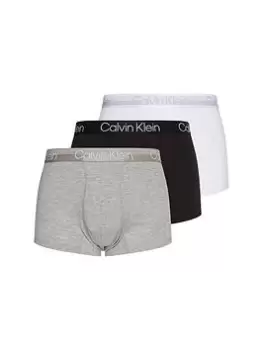 Image of Calvin Klein 3 Pack Modern Structure Trunks - White/Black/Grey, White/Black/Grey Size M Men