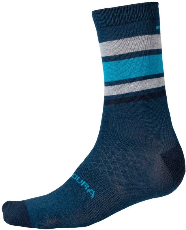 Image of Endura BaaBaa Merino Stripe Sock S-M Blueberry - Cycles UK