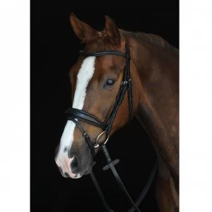 Image of Collegiate Mono Crown Padded Raised Flash Bridle - Black