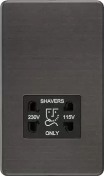 Image of KnightsBridge Screwless 115V/230V Dual Voltage Shaver Socket - Smoked Bronze