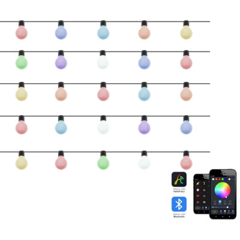 Image of Beliani Outdoor String LED Lights Isortoq With App Multicolour