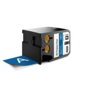 Image of Dymo 1868780 White on Blue Label Tape 54mm x 7.5m