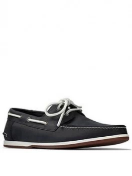 Image of Clarks Pickwell Sail Lace Up Shoes - Navy