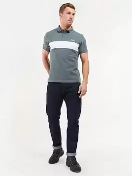Image of Barbour International Block Stripe Polo Shirt, Dark Slate, Size L, Men
