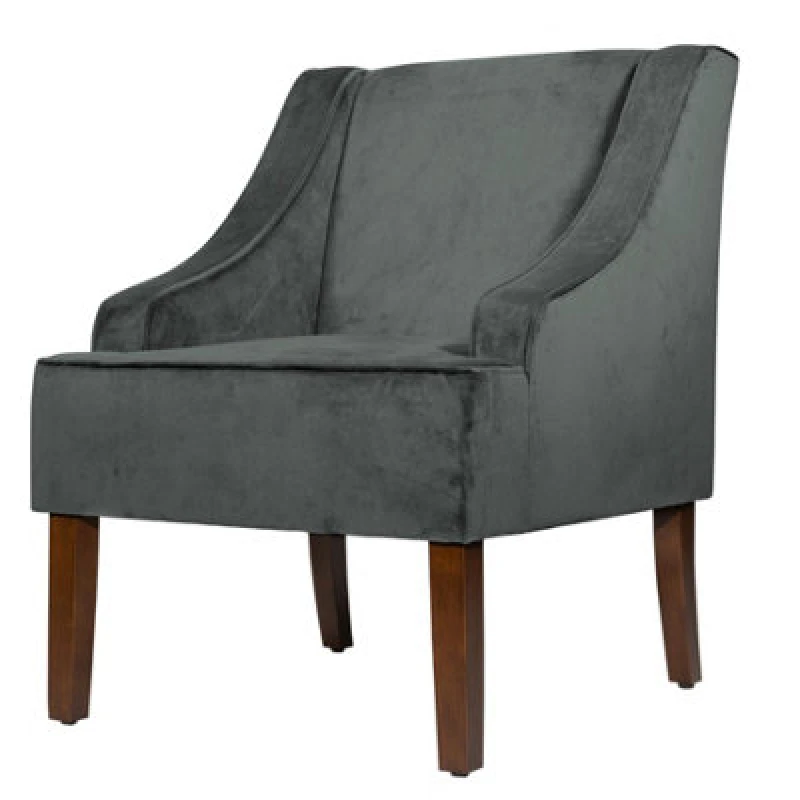 Image of Luxury Living Savoy Velvet Swoop Armchair Dark Grey