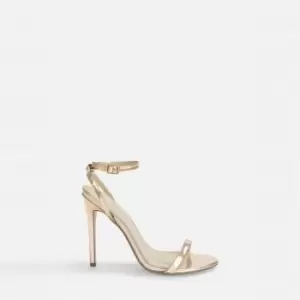 Image of Missguided Basic Barely There Heeled Sandles - Silver