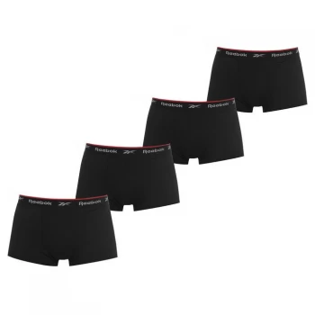 Image of Reebok 4 Pack Trunks Mens - Black/Red