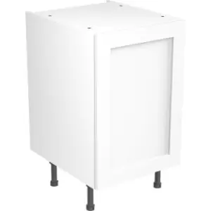 Image of Kitchen Kit Flatpack Shaker Kitchen Cabinet Base Unit Ultra Matt 500mm in White MFC