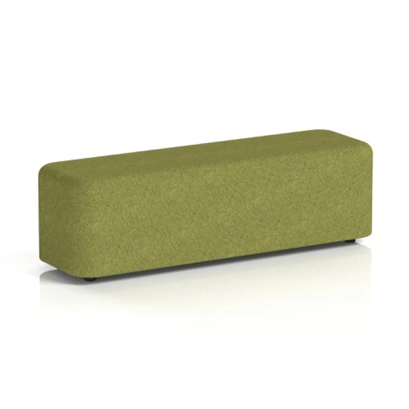 Image of Harlestone Large Rectangular Office Breakout Stool in Rivet Fabric - Olive Body and Top