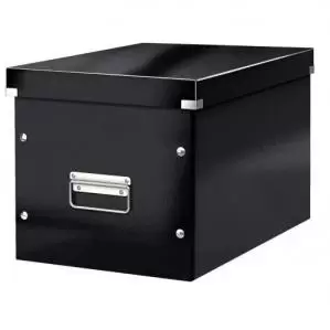 Image of Leitz WOW Click & Store Cube Large Storage Box, Black. 61080095