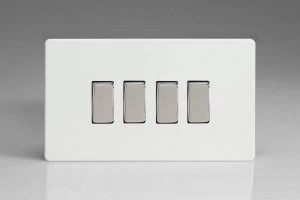 Image of Varilight 4-Gang 10A 1- or 2-Way Rocker Switch (Twin Plate) - XDQ9S