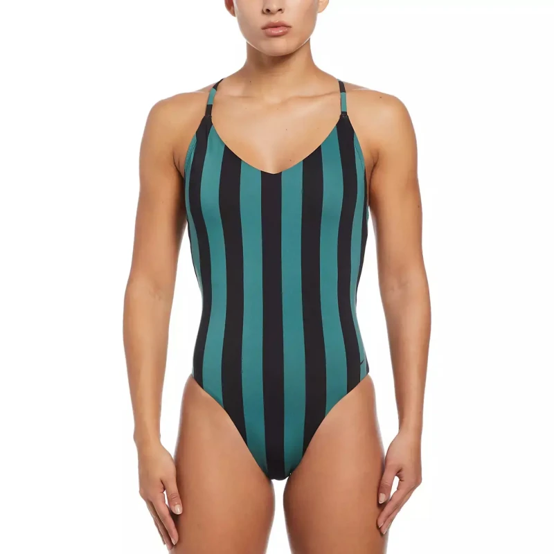 Image of One Piece swimsuit for girls Nike Statement Stripe Noir Female M