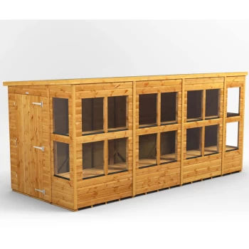 Image of 14x6 Power Pent Potting Shed - Brown
