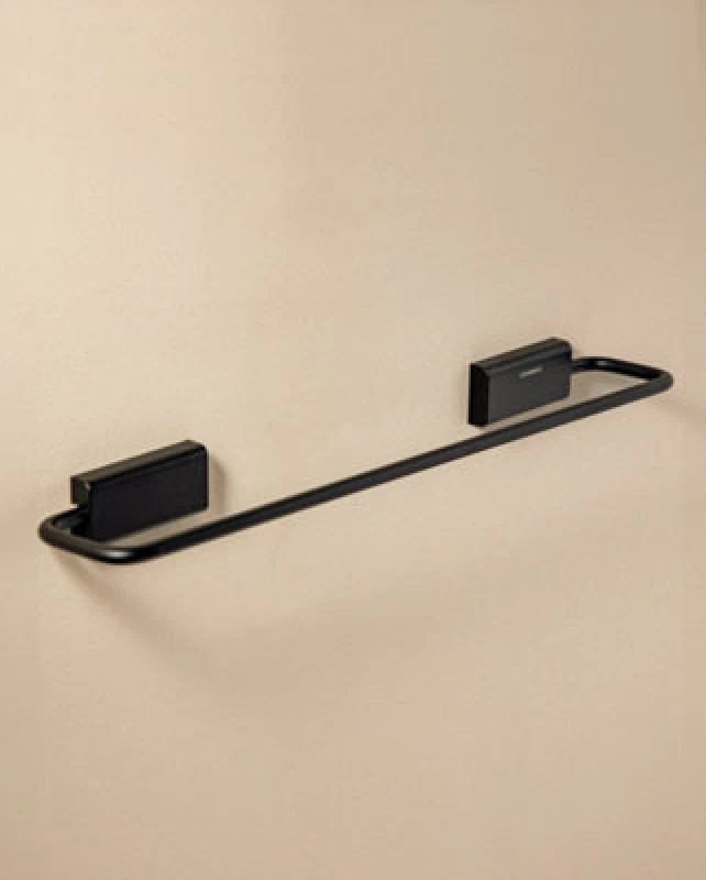 Image of Cosmic Towel Rail, 40Cm, Screw-In Or Self-Adhesive, Matt Black, Supports 10Kg, Next Collection