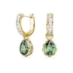 Image of Stilla Pear Cut Green Gold-tone plated Drop Earrings 5662922