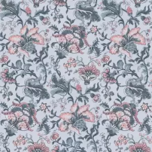 Image of Laura Ashley Portia Pale Slate Floral Smooth Wallpaper