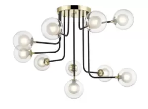 Image of Remy 10 Light Ceiling Light Gold Black