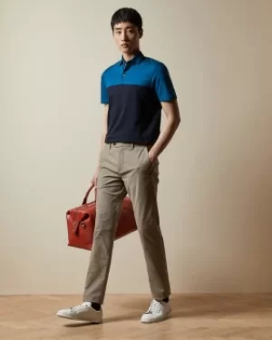 Image of Slim Fit Semi Plain Cotton Trousers