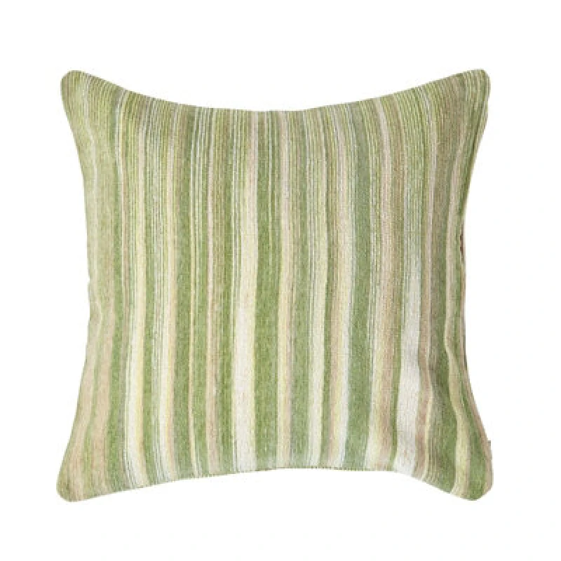 Image of Homescapes Cotton Chenille Tie Dye Green Cushion Cover, 60 X 60 Cm