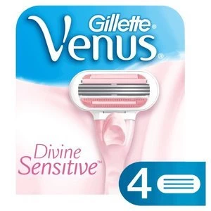 Image of Gillette Venus Divine Sensitive Female Razor Blade 4 Refills