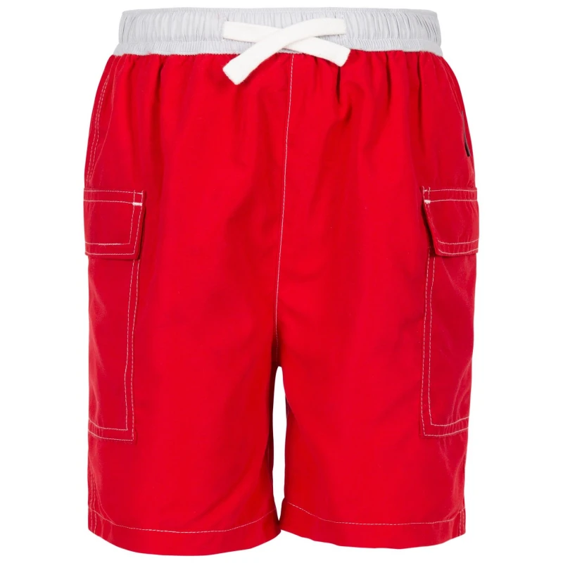 Image of Trespass Depths Swim Shorts in Red Size: 9-10 Years Red Unisex 9-10 Years