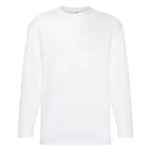 Image of Fruit Of The Loom Mens Valueweight Crew Neck Long Sleeve T-Shirt (L) (White)