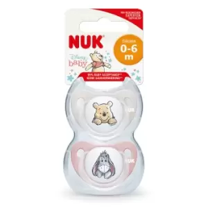 Image of NUK Winnie The Pooh Silicone Soothers 0-6 Months Girl