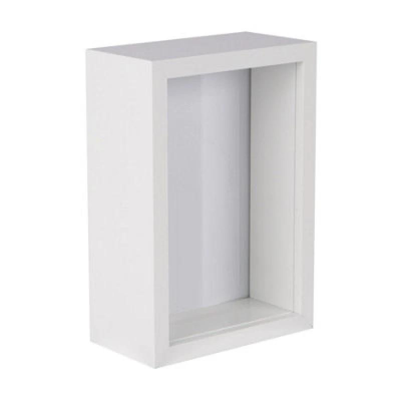 Image of Nicola Spring 4 X 6" Deep Photo Frame - White - 3D Deep Box Picture Frame Portrait Display Case (17.5 X 12.5Cm)