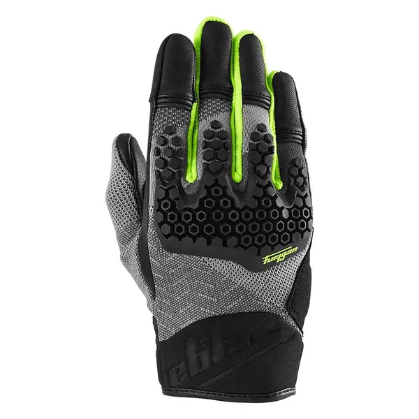 Image of Furygan Jack Gloves Black Grey Yellow Fluo Size L