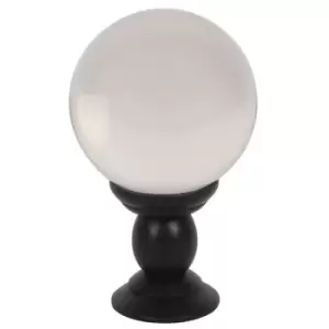 Image of Clear Large Crystal Ball on Wooden Stand