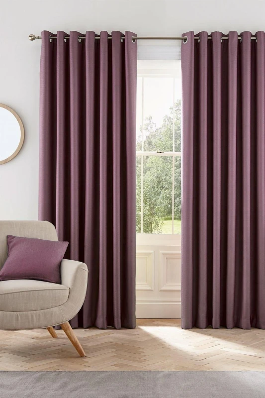 Image of Helena Springfield Helena Springfield 'Eden' Woven Lined Curtains in Purple Size: 228cm width x 183cm drop Purple 228cm width x 183cm drop Unisex 50