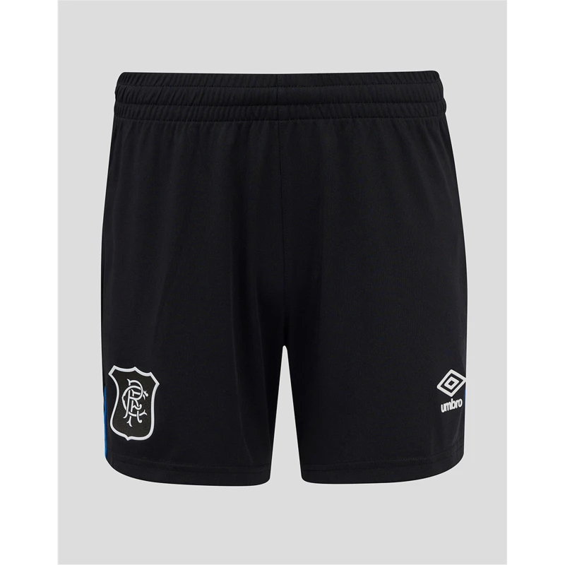 Image of Umbro Rangers Third Shorts 2025 2026 Juniors Black/Blue male 13 (XL)
