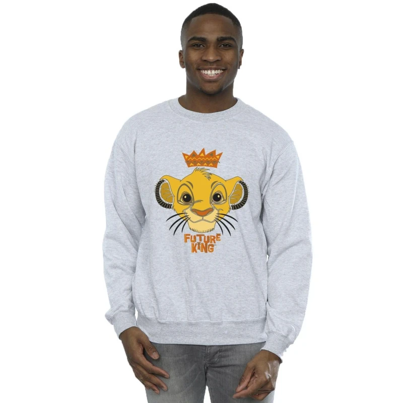 Image of Disney Men The Lion King Future King Sweatshirt in Grey Size: Small Grey S Male 5063283186385