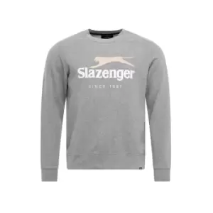 Image of Slazenger 1881 Denis Crew Logo Sweater - Grey